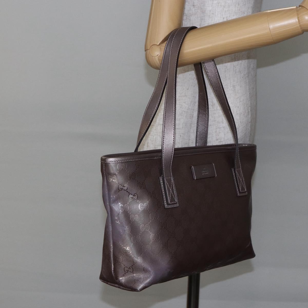GUCCI GG Implementation Tote Bag PVC Silver Pink gray 211138 Auth ki6125