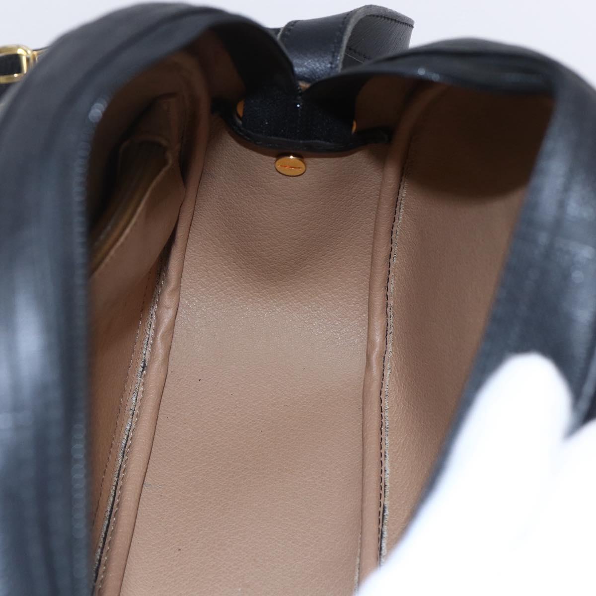 Christian Dior Trotter Canvas Shoulder Bag Black Auth ki6126