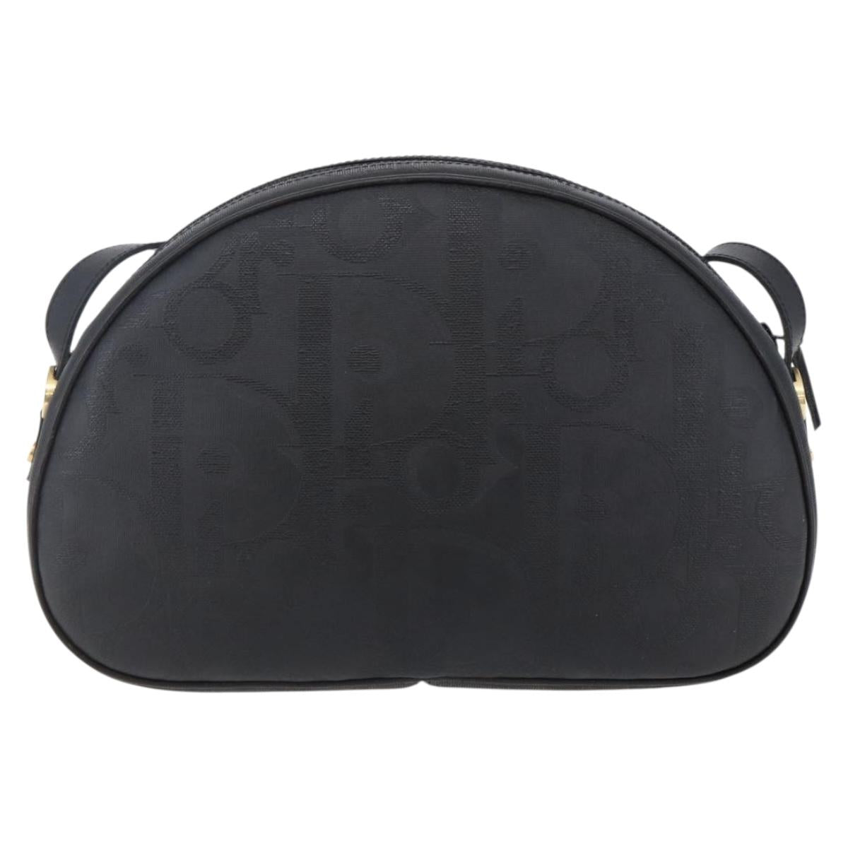 Christian Dior Trotter Canvas Shoulder Bag Black Auth ki6126