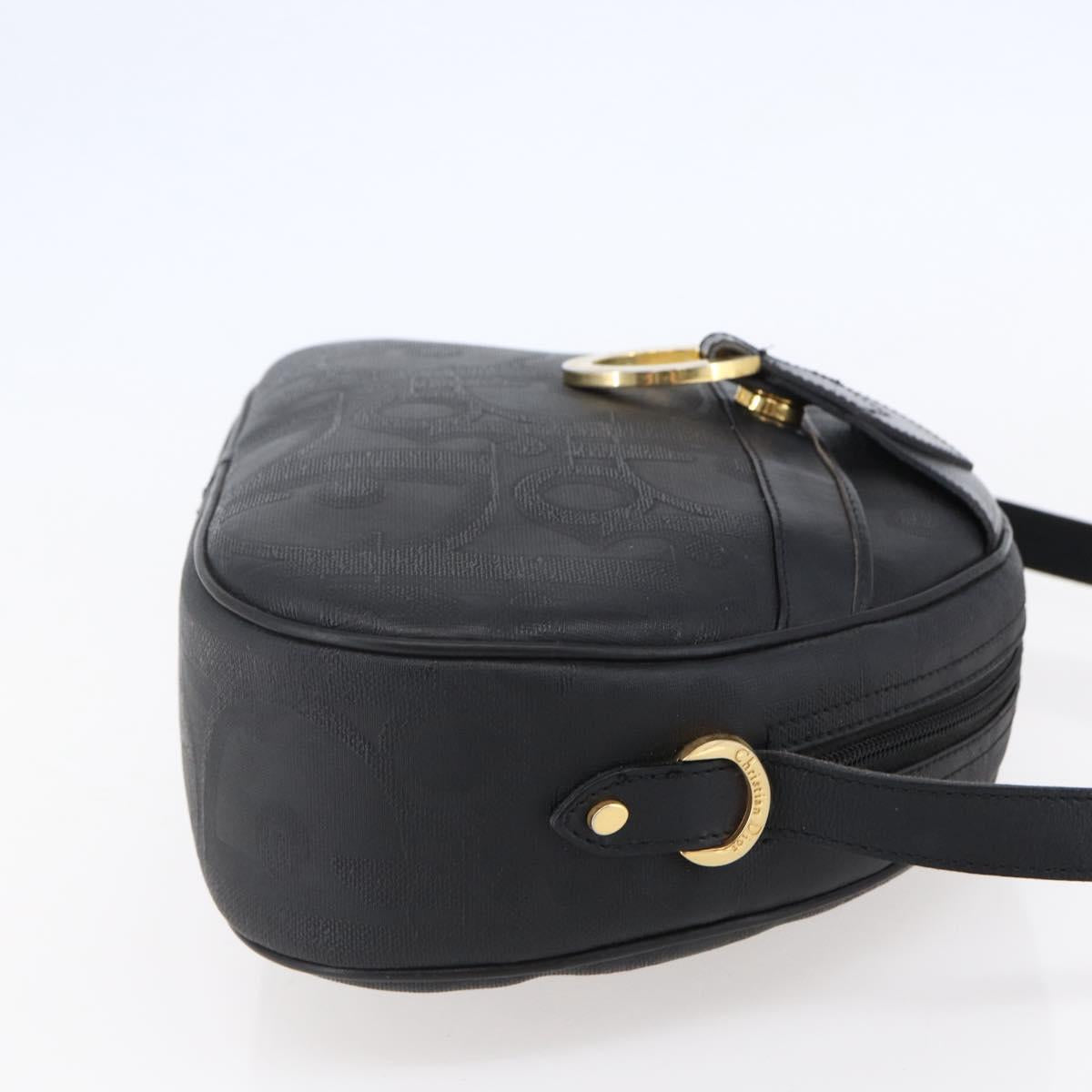 Christian Dior Trotter Canvas Shoulder Bag Black Auth ki6126