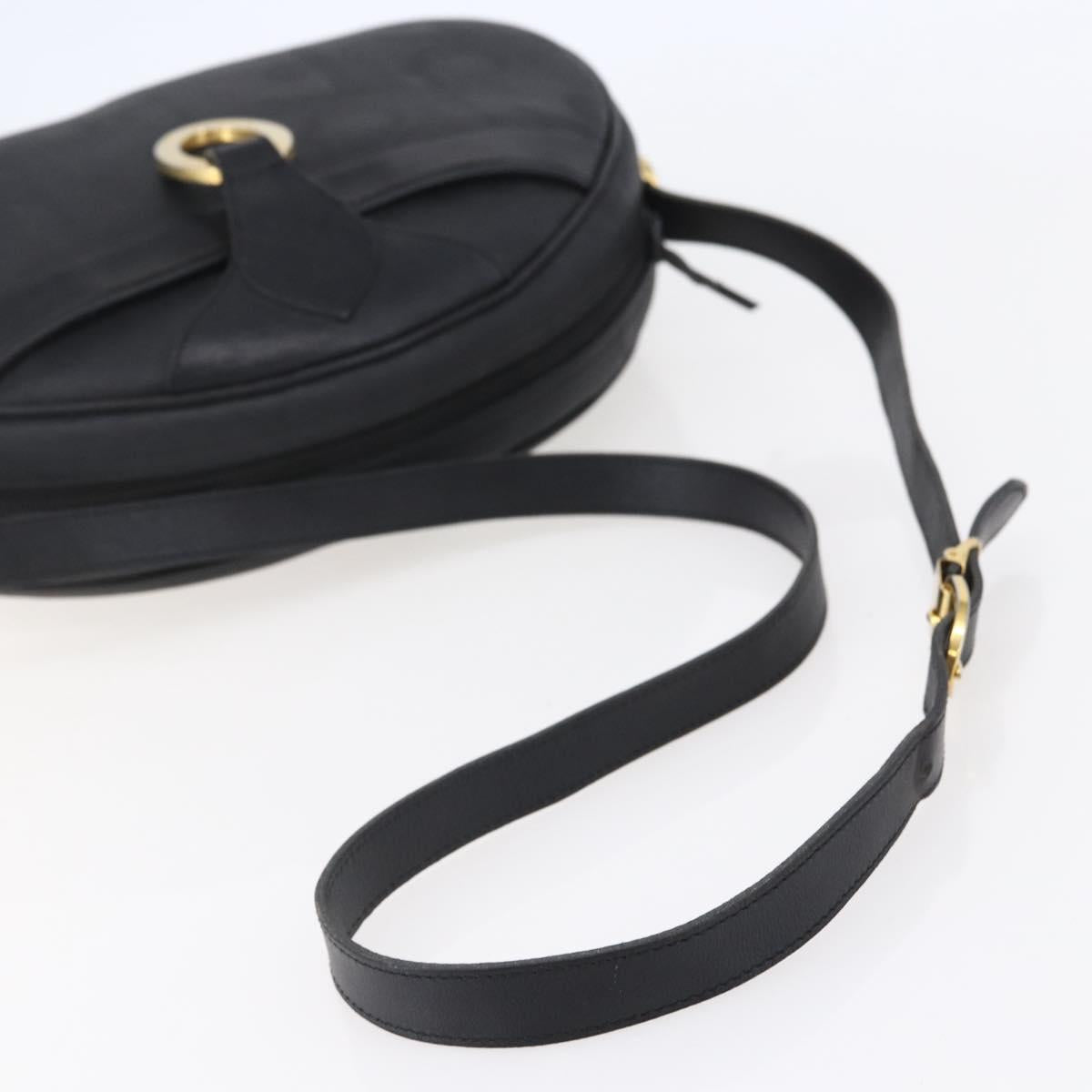 Christian Dior Trotter Canvas Shoulder Bag Black Auth ki6126