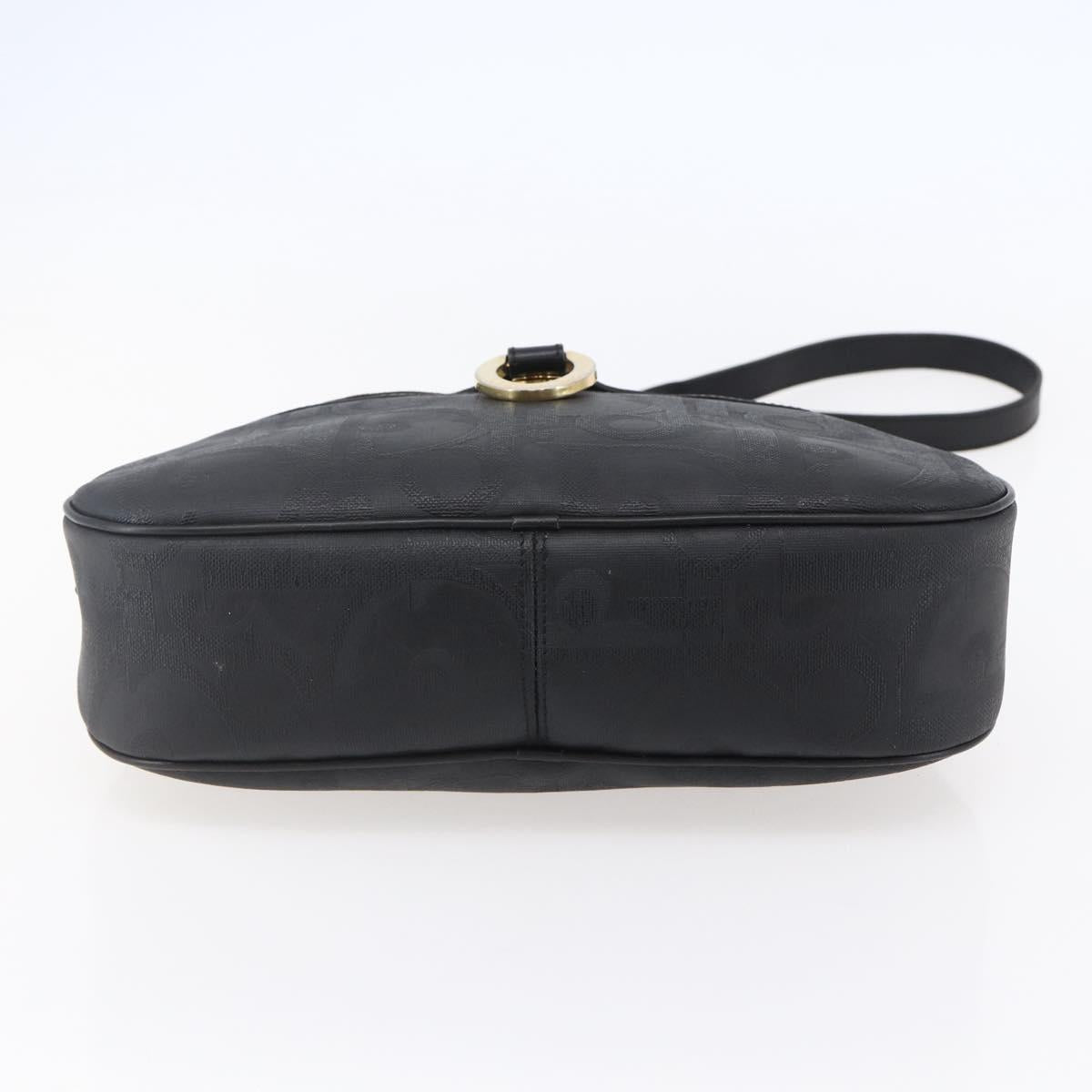 Christian Dior Trotter Canvas Shoulder Bag Black Auth ki6126