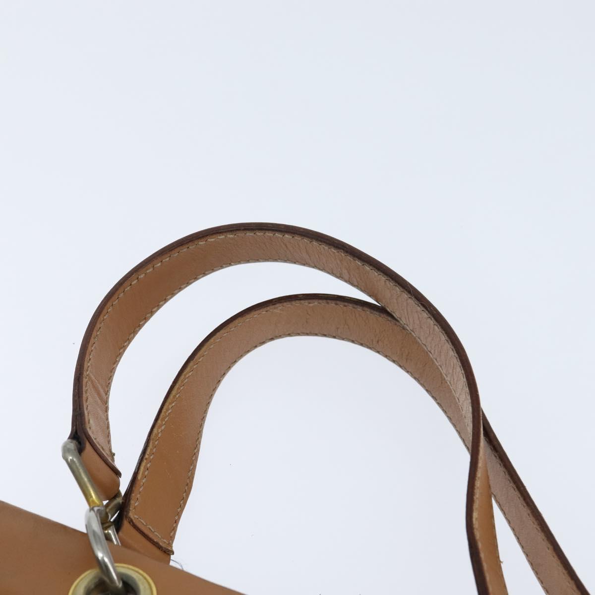 CELINE Macadam Canvas Tote Bag PVC Leather Brown Gold Auth ki6127