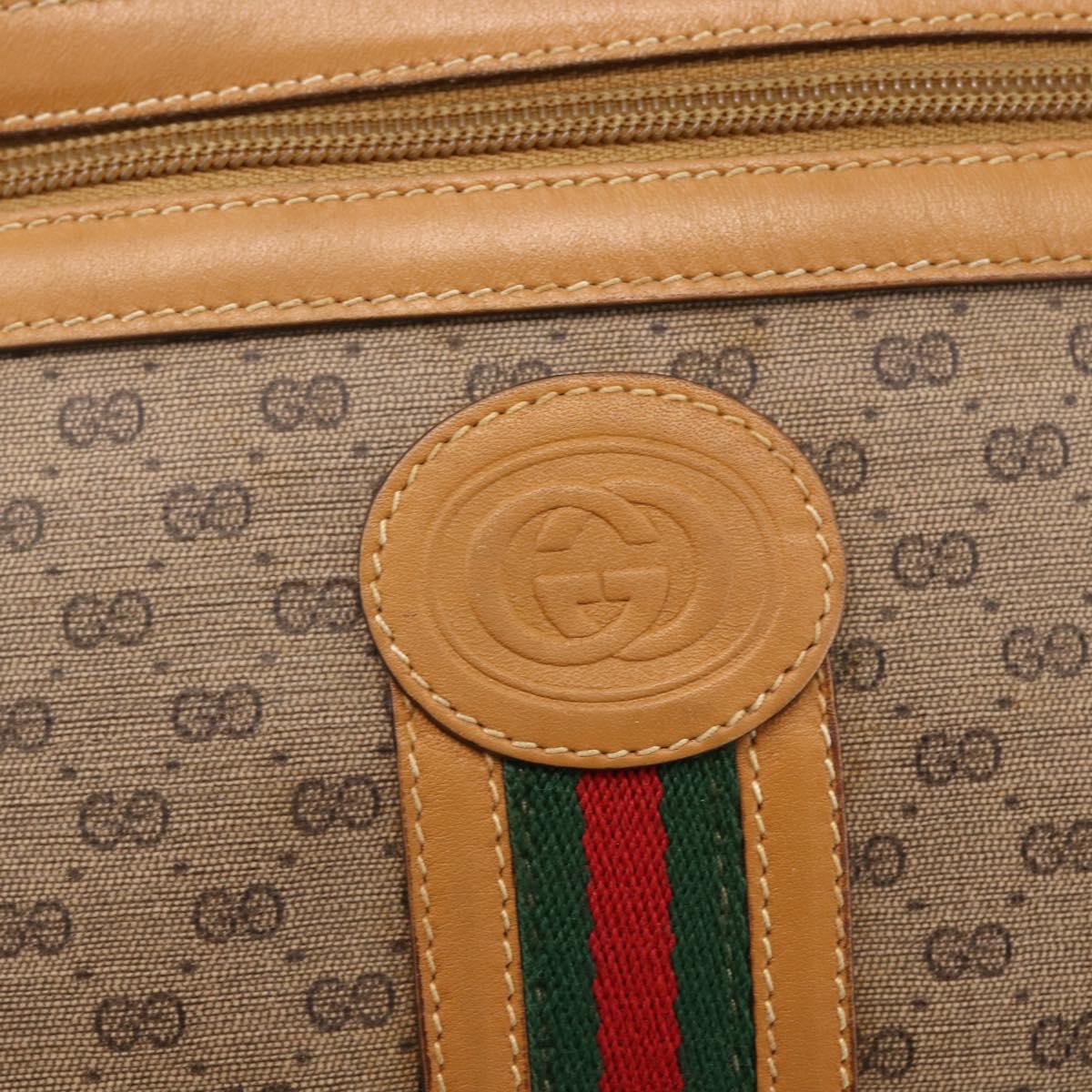GUCCI Micro GG Supreme Web Sherry Line Bag PVC Beige 001 23 0942 Auth ki6128