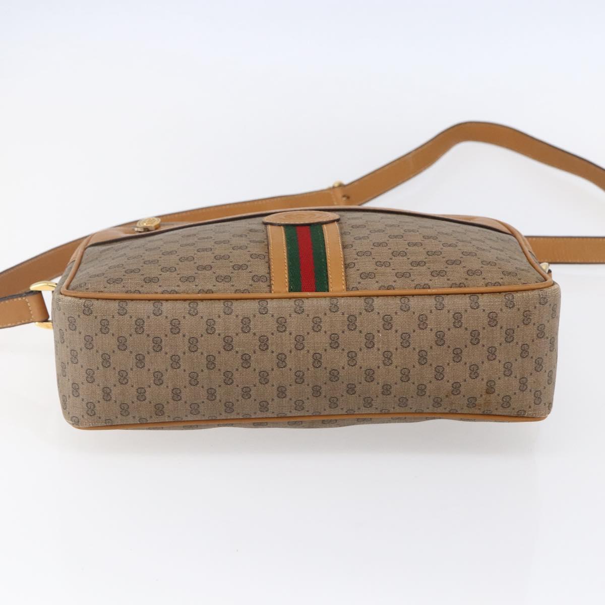 GUCCI Micro GG Supreme Web Sherry Line Bag PVC Beige 001 23 0942 Auth ki6128