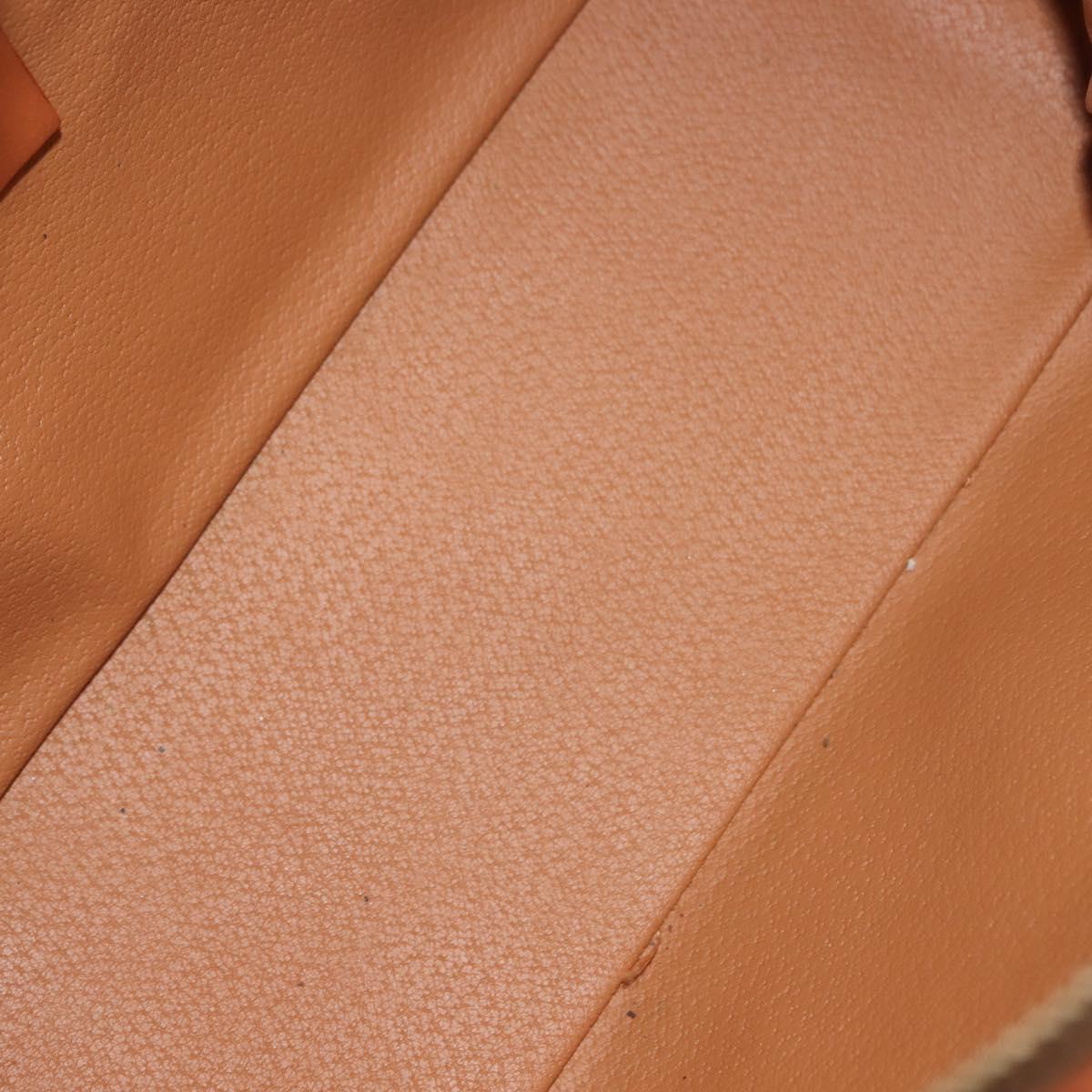 CELINE Macadam Canvas Hand Bag PVC Leather Brown Gold Auth ki6132