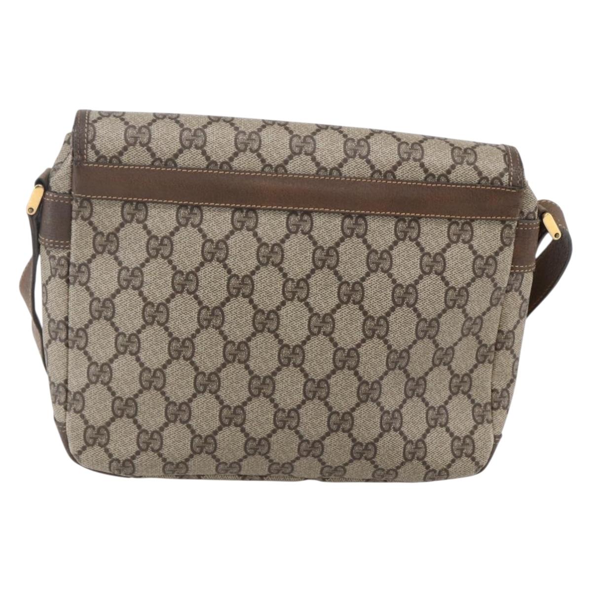 GUCCI GG Supreme Shoulder Bag PVC Leather Beige Gold 001 106 0185 Auth ki6140