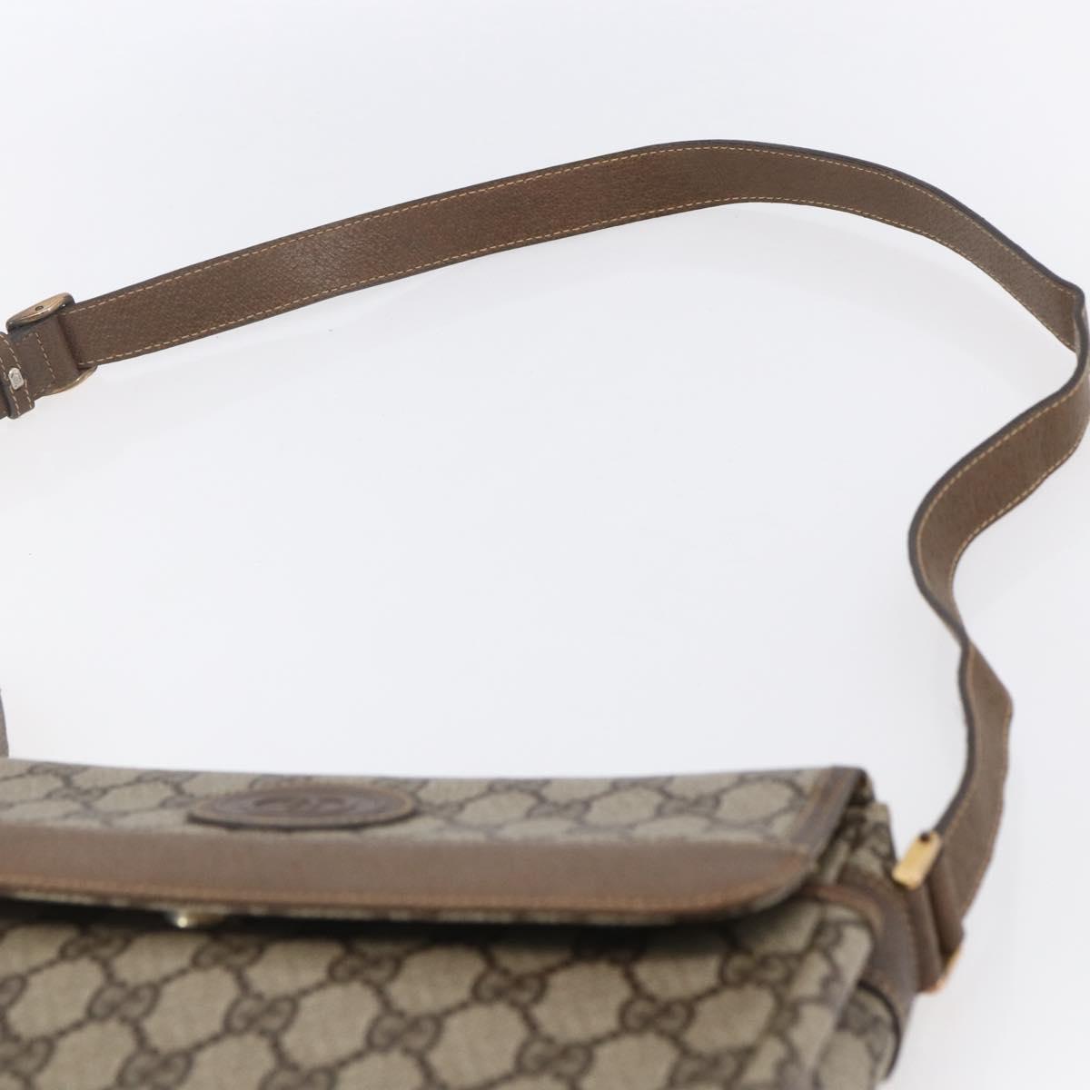 GUCCI GG Supreme Shoulder Bag PVC Leather Beige Gold 001 106 0185 Auth ki6140