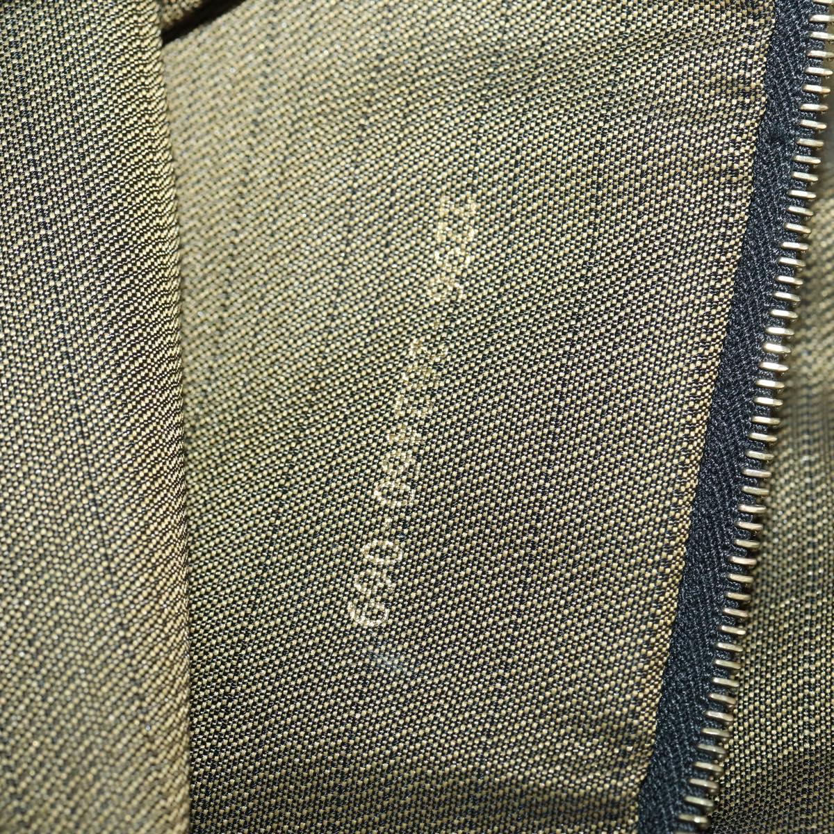 FENDI Zucca Canvas Boston Bag Black Brown gold Auth ki6142