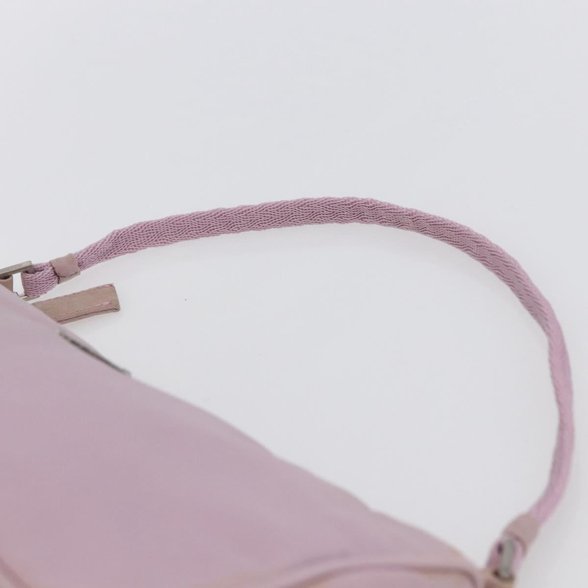 PRADA Accessory Pouch Nylon Pink Silver Auth ki6145