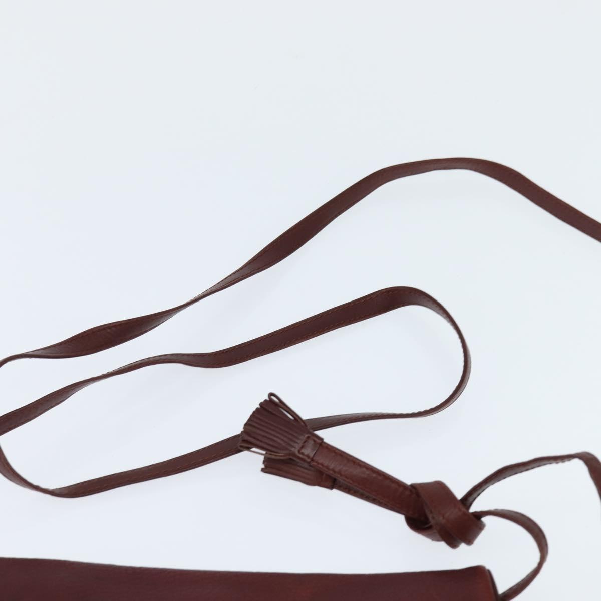 CARTIER Must Line Shoulder Bag Leather Bordeaux Gold Auth ki6147