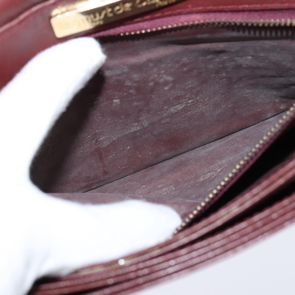 CARTIER Must Line Shoulder Bag Leather Bordeaux Gold Auth ki6148