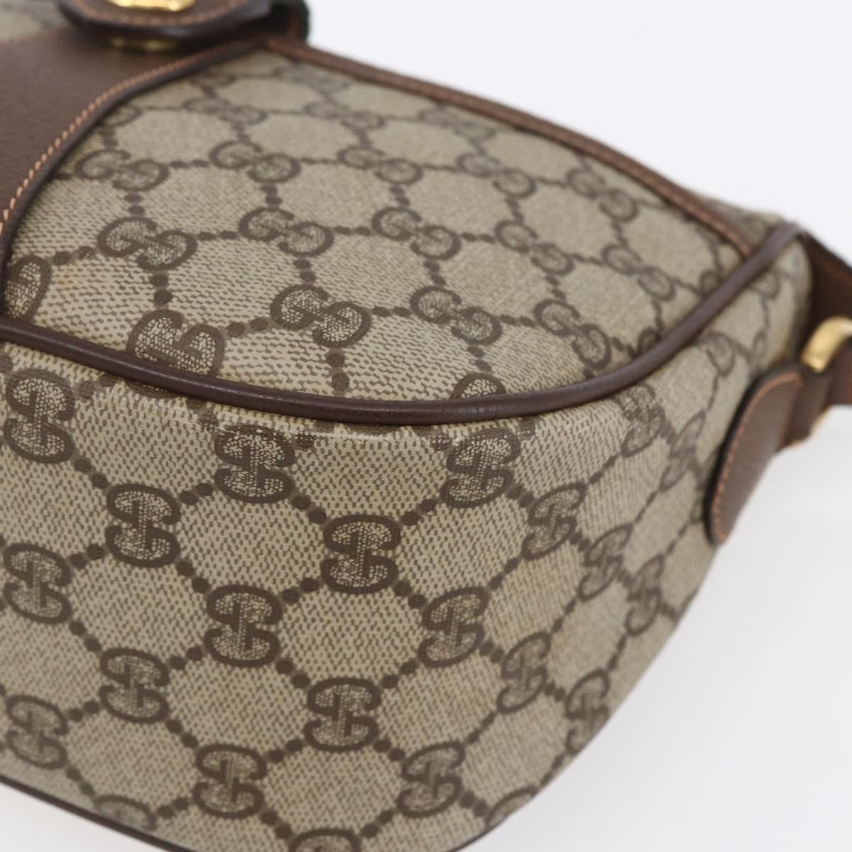 GUCCI GG Supreme Web Sherry Line Bag PVC Beige Gold 89 02 032 Auth ki6150