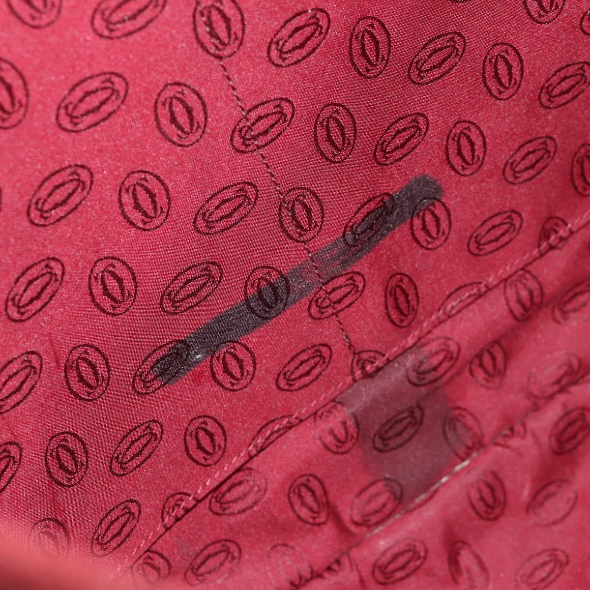 CARTIER Must Line Shoulder Bag Leather Bordeaux Gold Auth ki6152