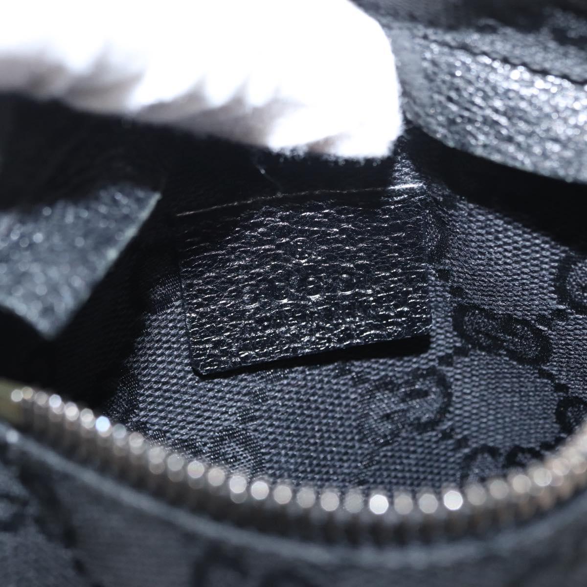 GUCCI GG Canvas Waist bag Black Silver 28566 Auth ki6159