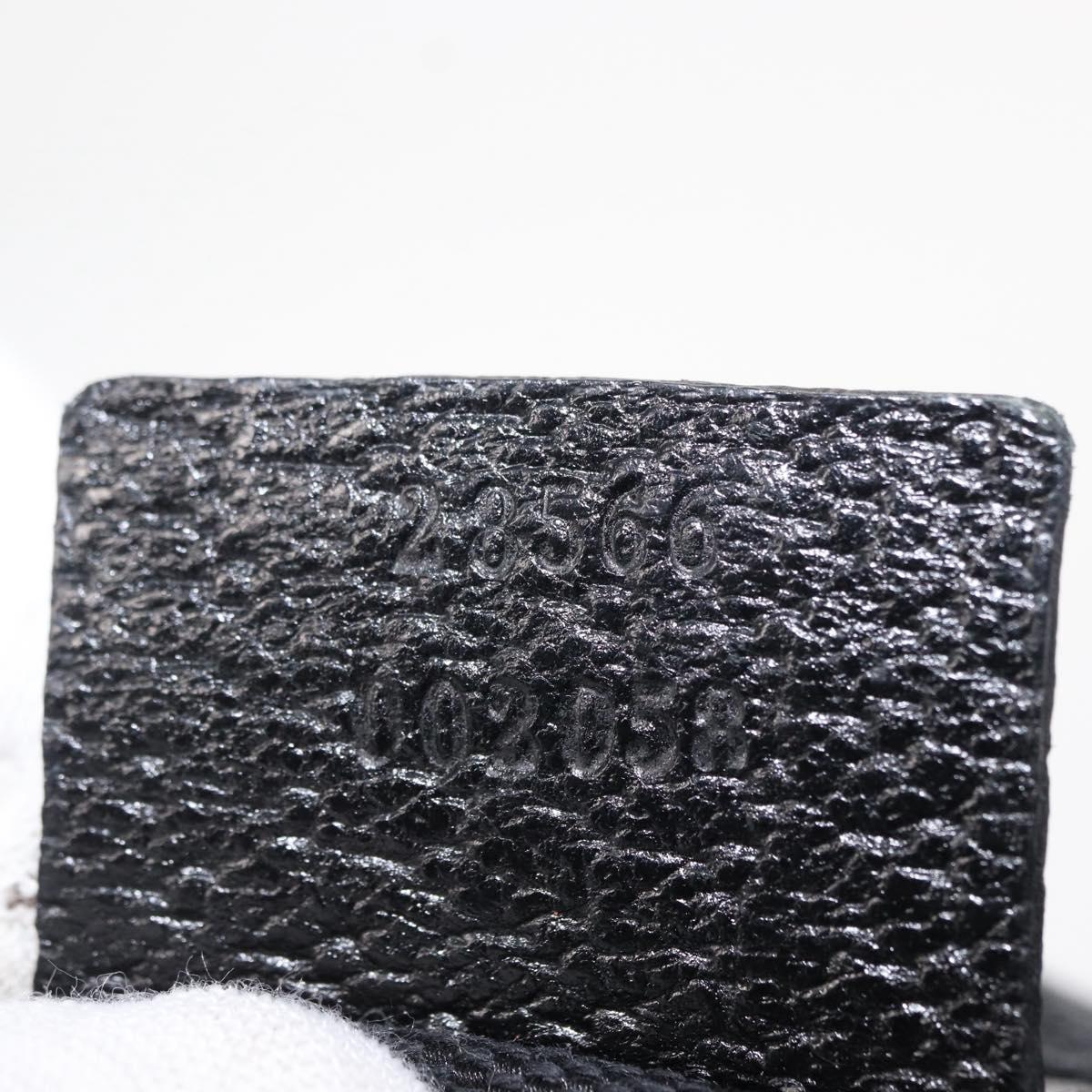 GUCCI GG Canvas Waist bag Black Silver 28566 Auth ki6159