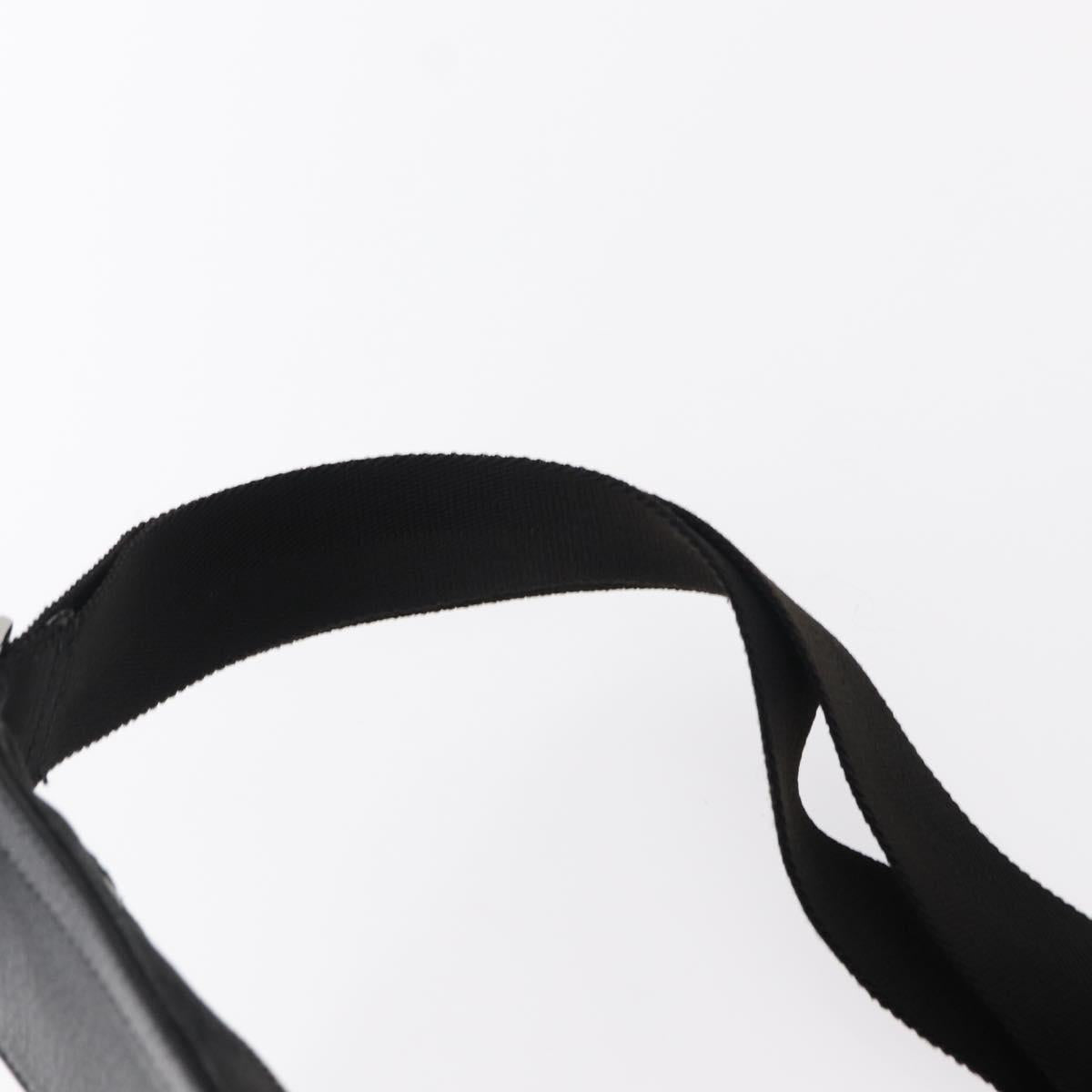 GUCCI GG Canvas Waist bag Black Silver 28566 Auth ki6159