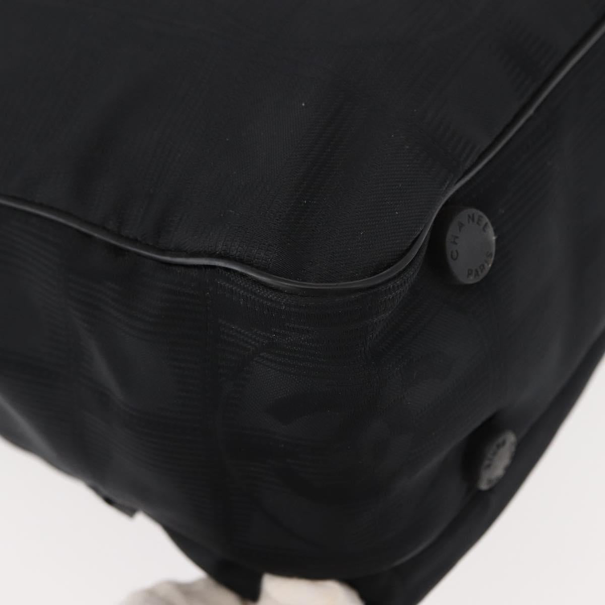 CHANEL New Travel Line Hand Bag Nylon Black CC Auth ki6162