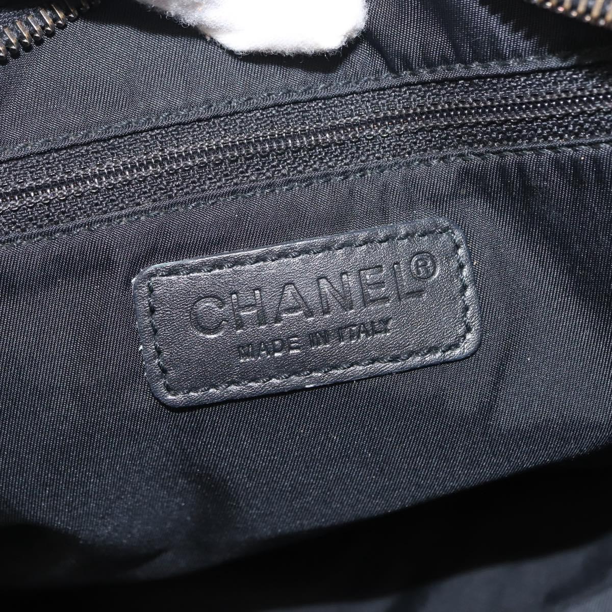 CHANEL New Travel Line Hand Bag Nylon Black CC Auth ki6162