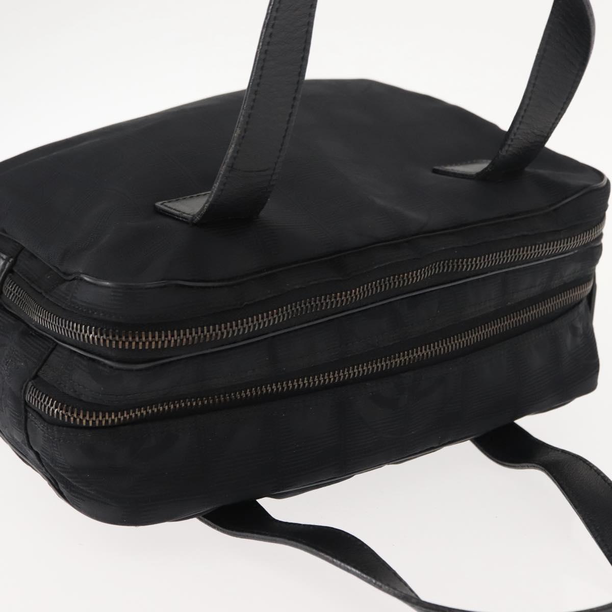 CHANEL New Travel Line Hand Bag Nylon Black CC Auth ki6162