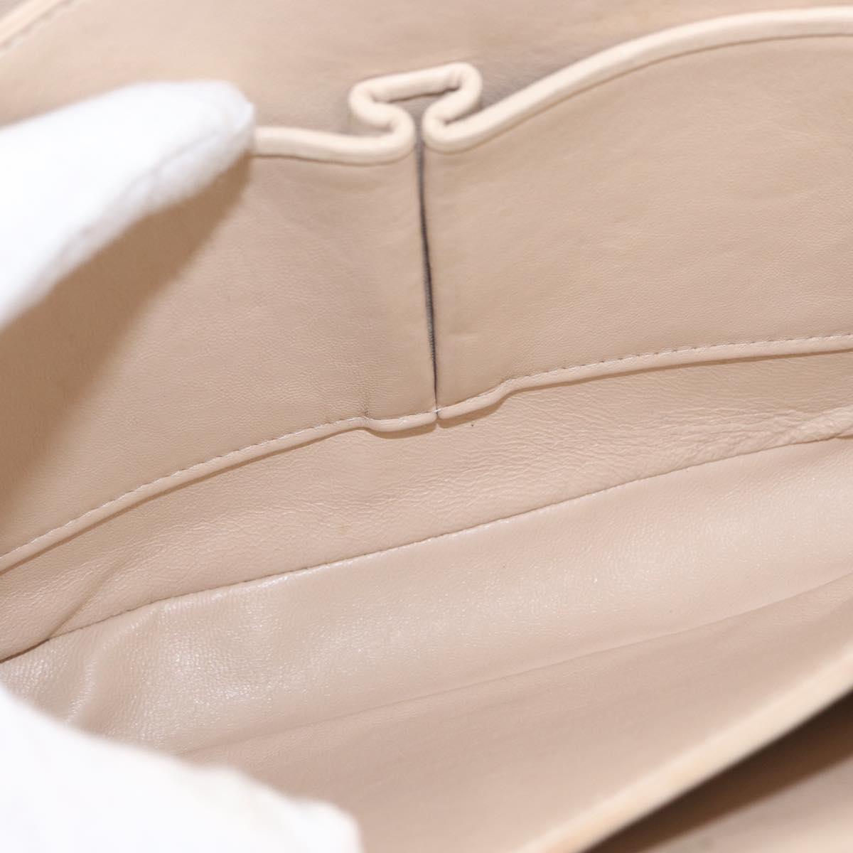 CELINE Horse Carriage Shoulder Bag Leather Cream Gold Auth ki6167