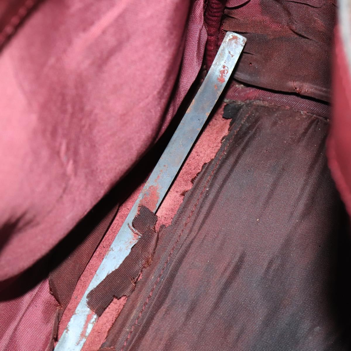 CARTIER Must Line Boston Bag Leather 3 Set Bordeaux Auth ki6175