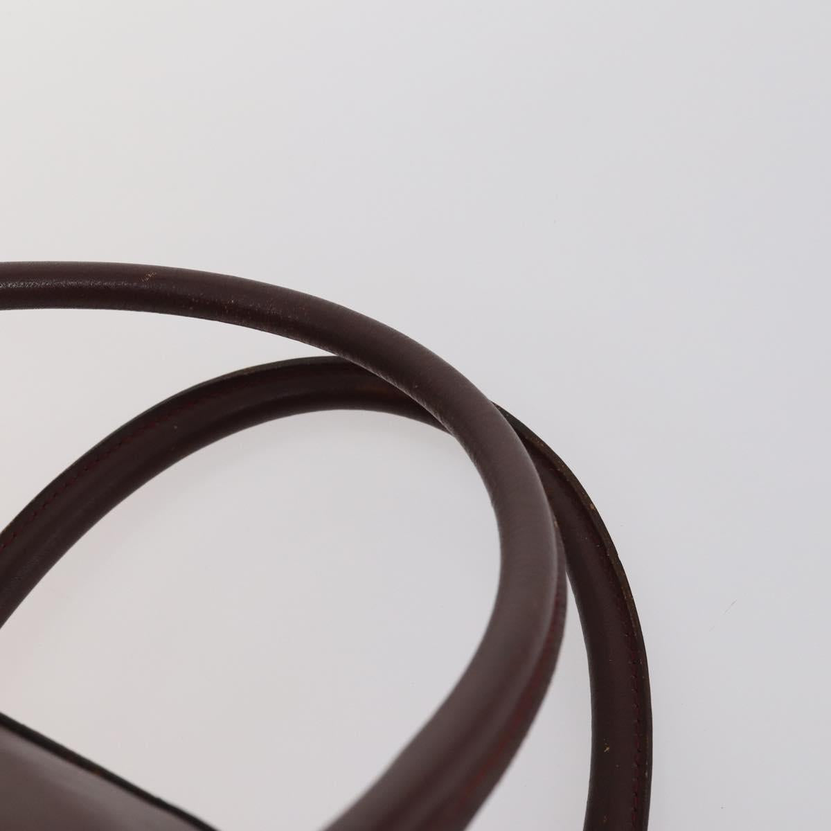 CARTIER Must Line Boston Bag Leather 3 Set Bordeaux Auth ki6175