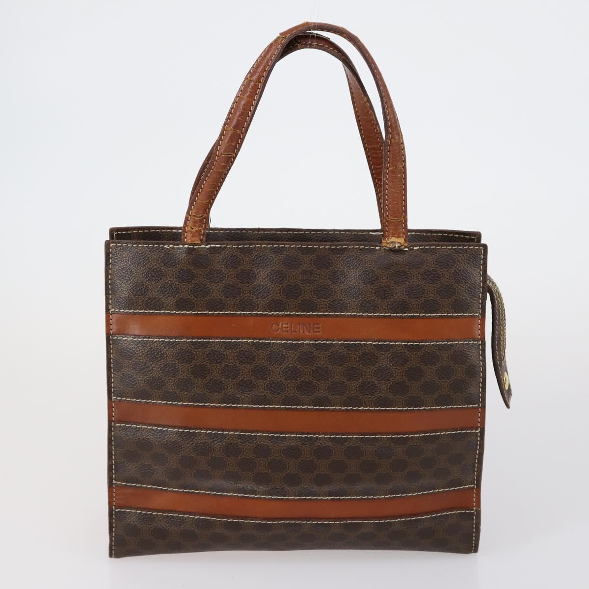 CELINE Macadam Canvas Shoulder Bag PVC 4 Set Beige Brown Auth ki6177