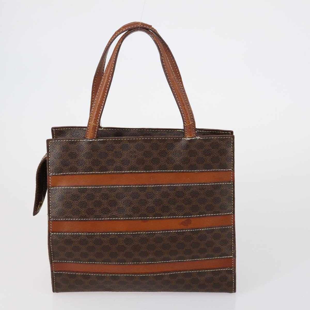 CELINE Macadam Canvas Shoulder Bag PVC 4 Set Beige Brown Auth ki6177