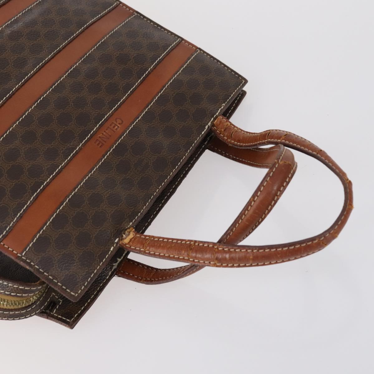 CELINE Macadam Canvas Shoulder Bag PVC 4 Set Beige Brown Auth ki6177