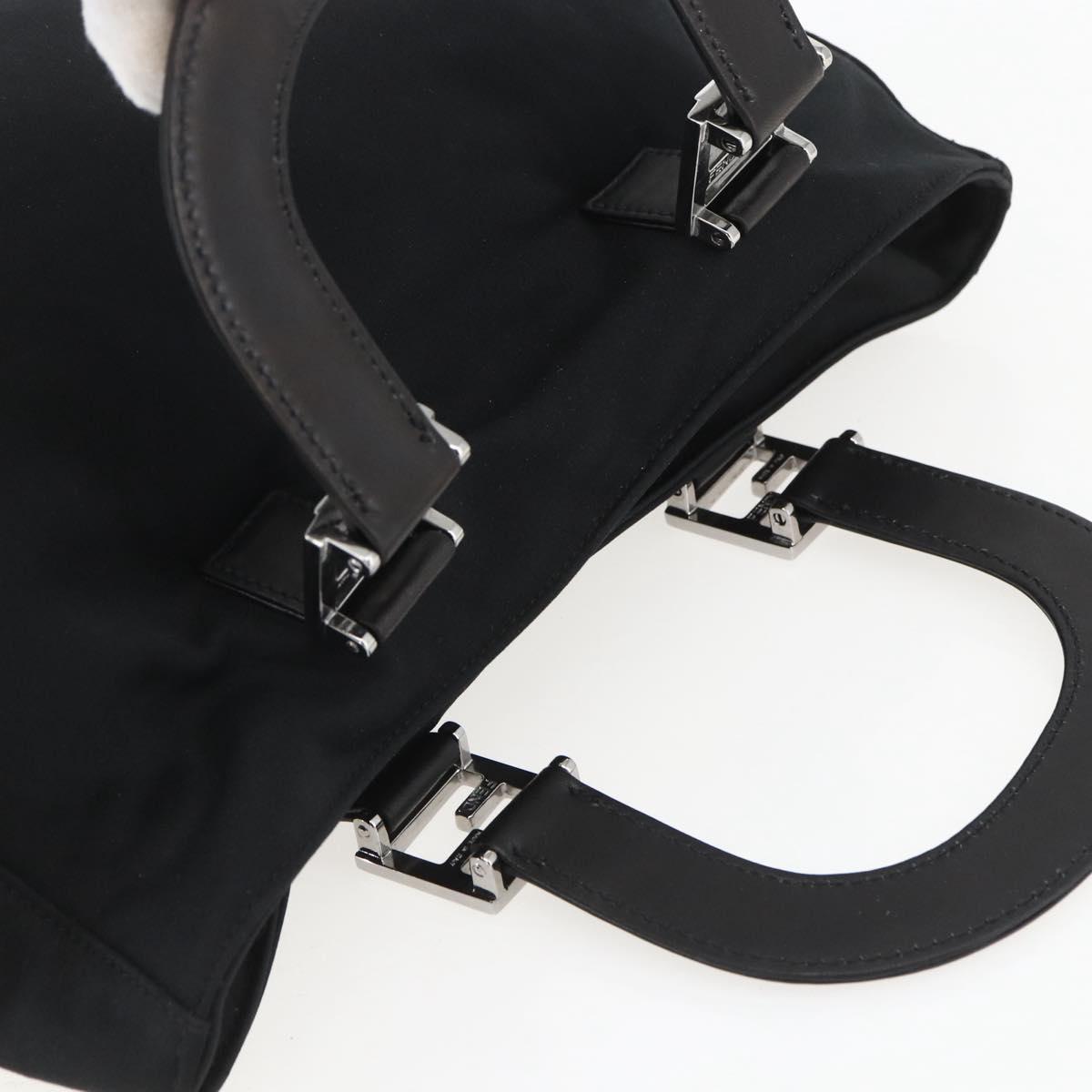 FENDI Hand Bag Nylon Black Silver Auth ki6181