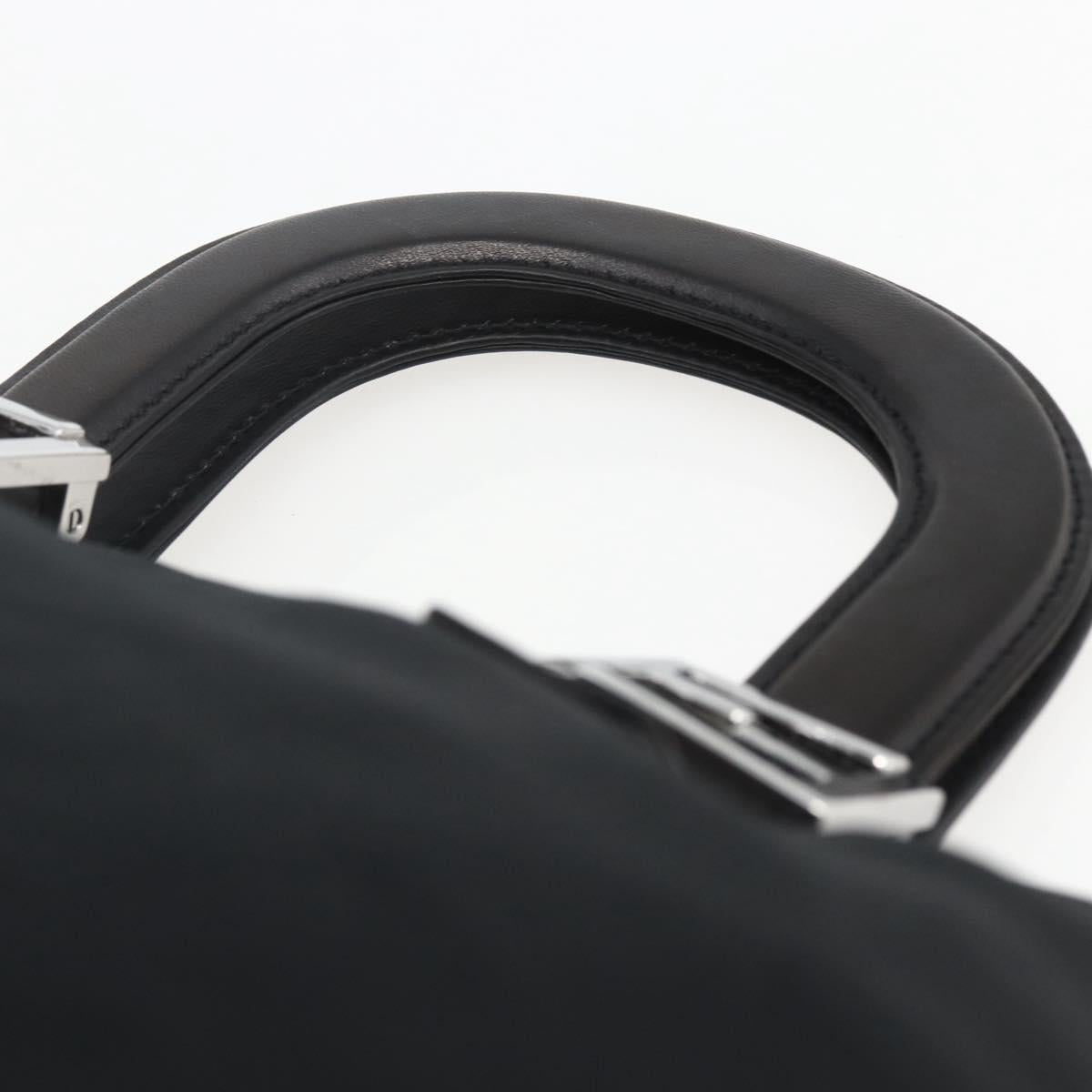 FENDI Hand Bag Nylon Black Silver Auth ki6181