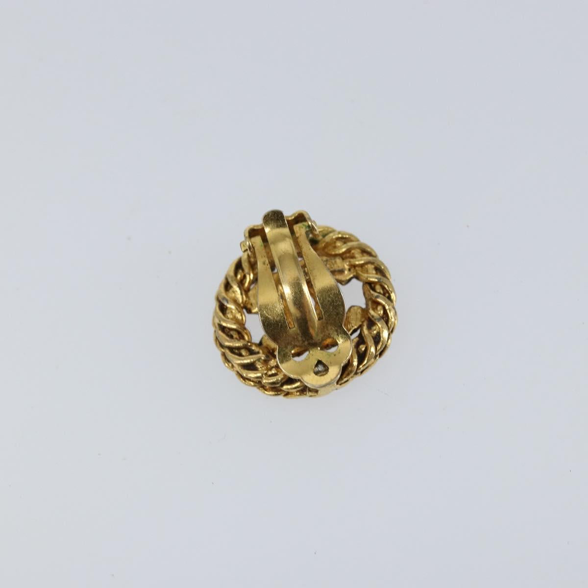 CHANEL COCO Mark Earring metal Gold CC Auth ki6182