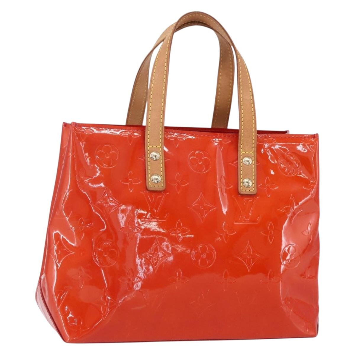 LOUIS VUITTON Monogram Vernis Reade PM Hand Bag Red Rouge M91088 LV Auth ki6184