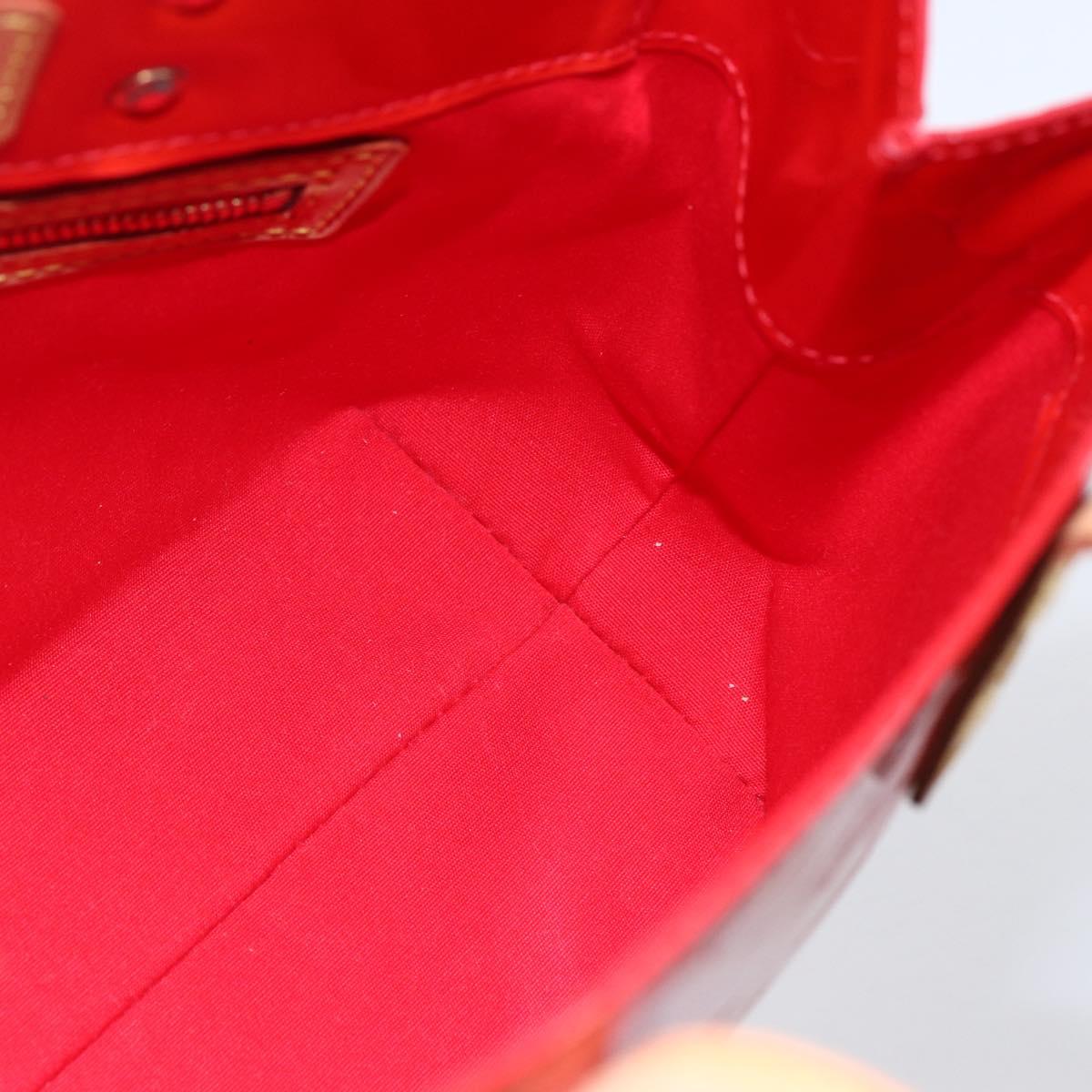 LOUIS VUITTON Monogram Vernis Reade PM Hand Bag Red Rouge M91088 LV Auth ki6184