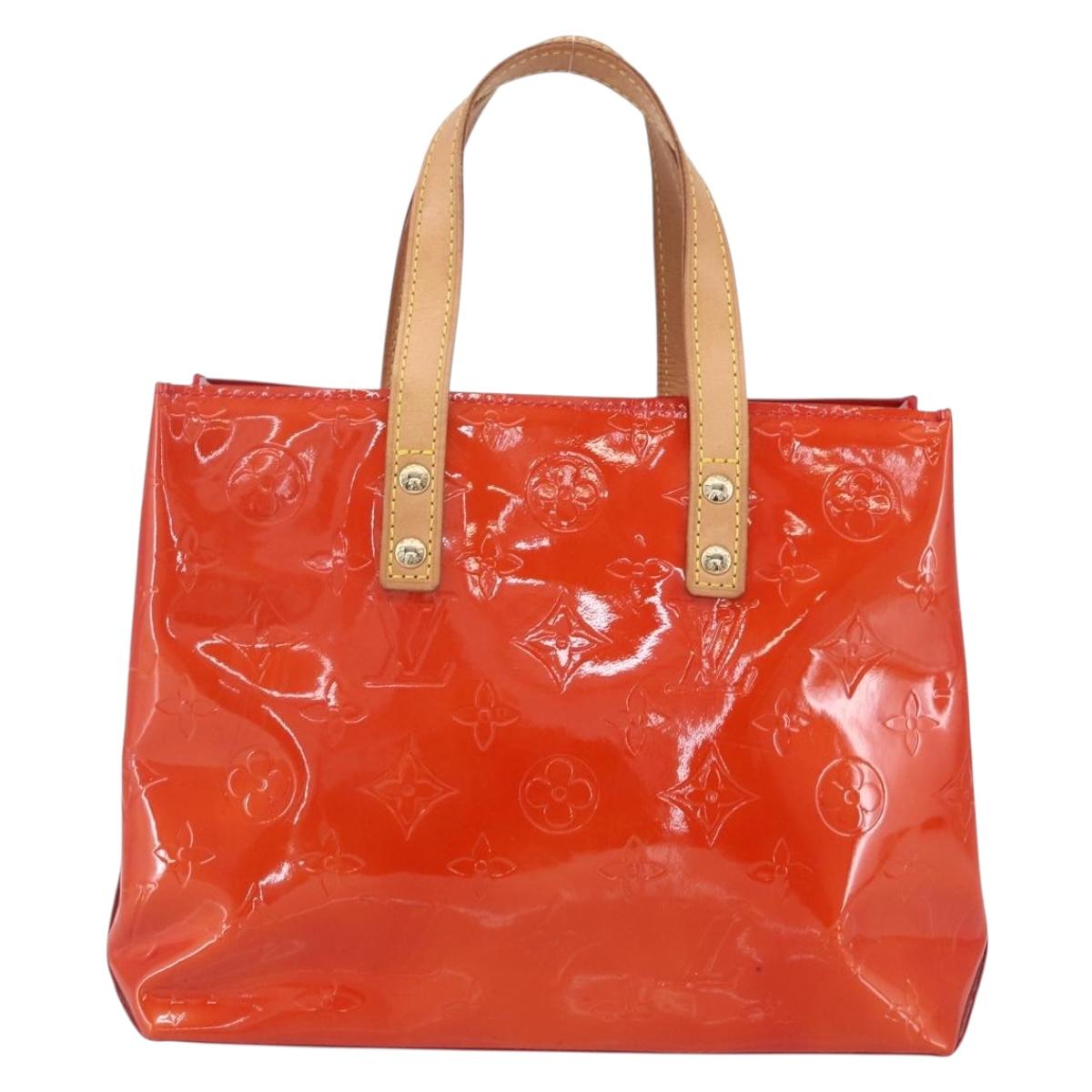 LOUIS VUITTON Monogram Vernis Reade PM Hand Bag Red Rouge M91088 LV Auth ki6184