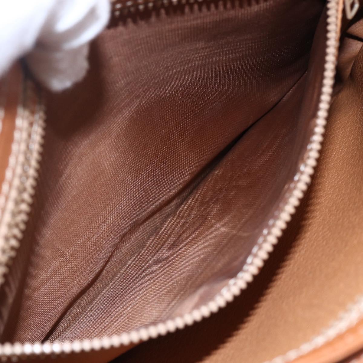 CELINE Macadam Canvas Hand Bag PVC Leather Brown Gold Auth ki6186