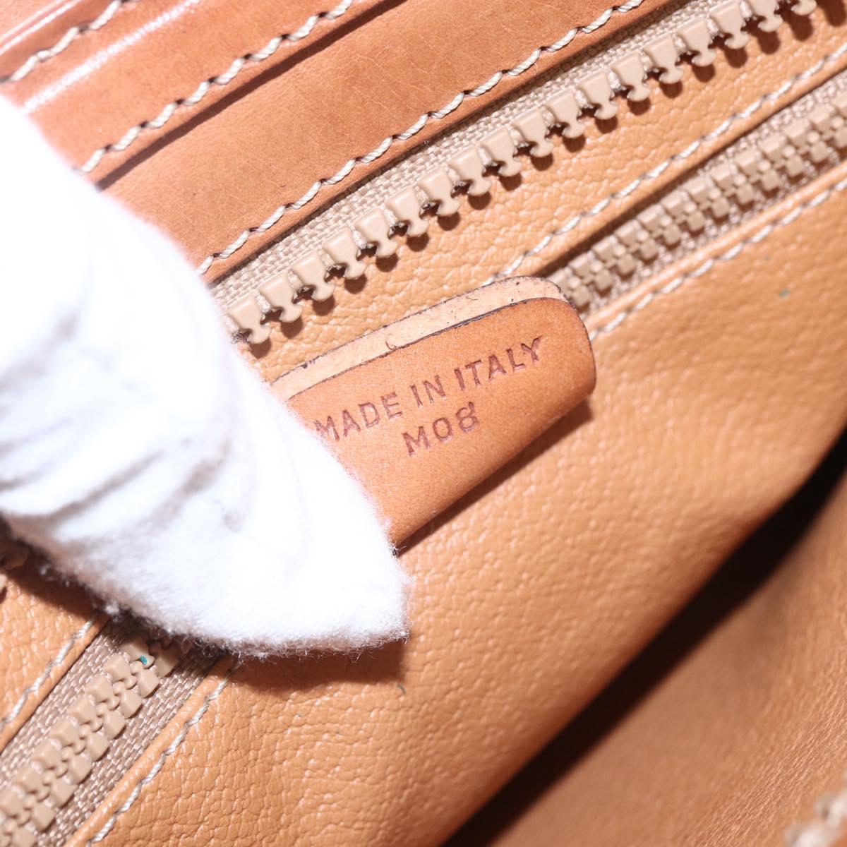 CELINE Macadam Canvas Hand Bag PVC Leather Brown Gold Auth ki6186