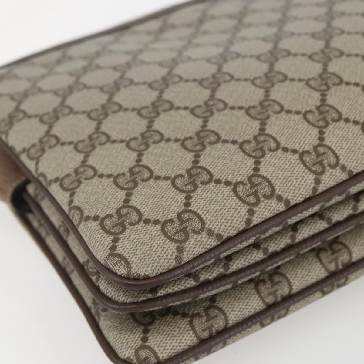 GUCCI GG Supreme Web Sherry Line Bag PVC Beige Gold 904 02 013 Auth ki6187