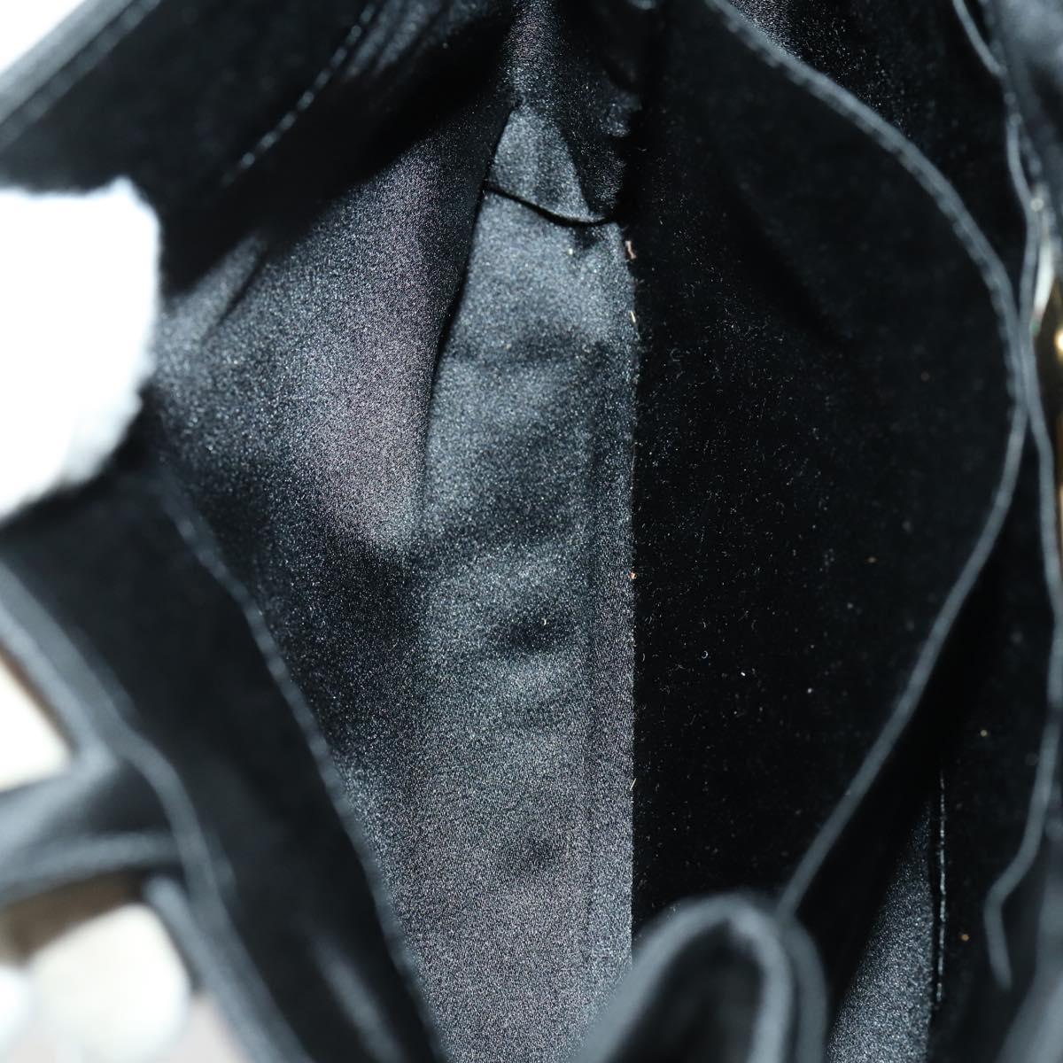 BOTTEGA VENETA INTRECCIATO Hand Bag Satin Black Gold Auth ki6189