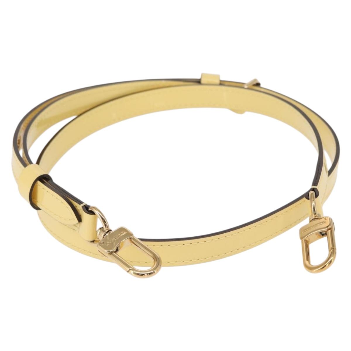 LOUIS VUITTON Adjustable Shoulder Strap Vernis 39.4""-46.5"" Beige Auth ki6191