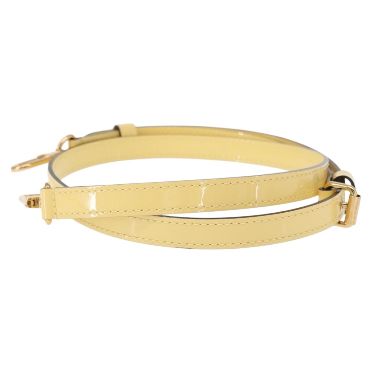 LOUIS VUITTON Adjustable Shoulder Strap Vernis 39.4""-46.5"" Beige Auth ki6191