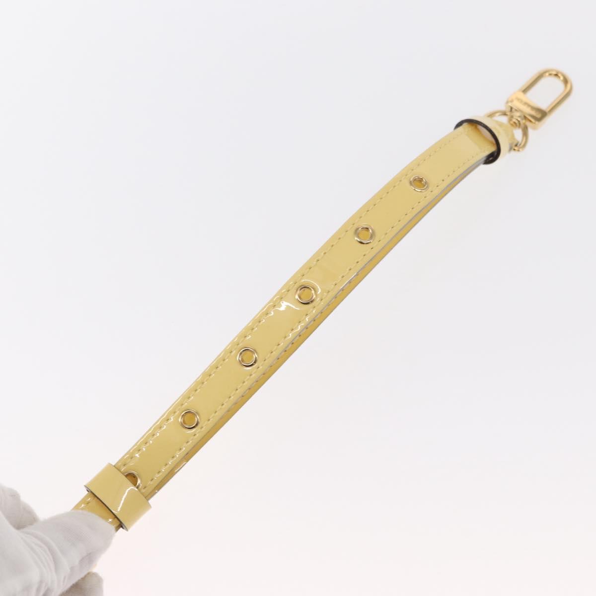 LOUIS VUITTON Adjustable Shoulder Strap Vernis 39.4""-46.5"" Beige Auth ki6191