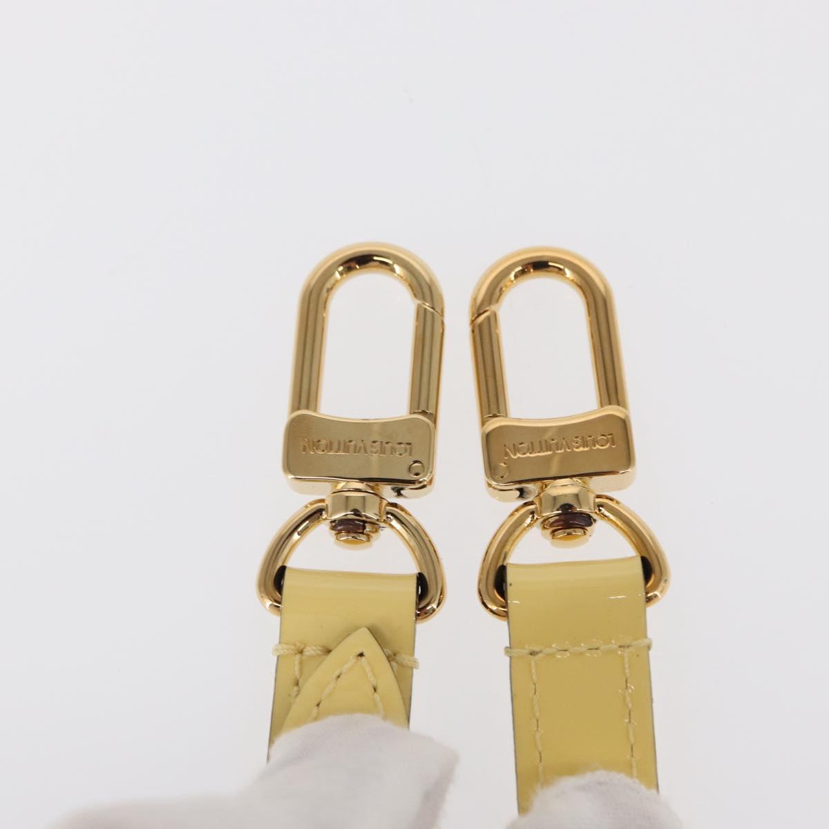 LOUIS VUITTON Adjustable Shoulder Strap Vernis 39.4""-46.5"" Beige Auth ki6191