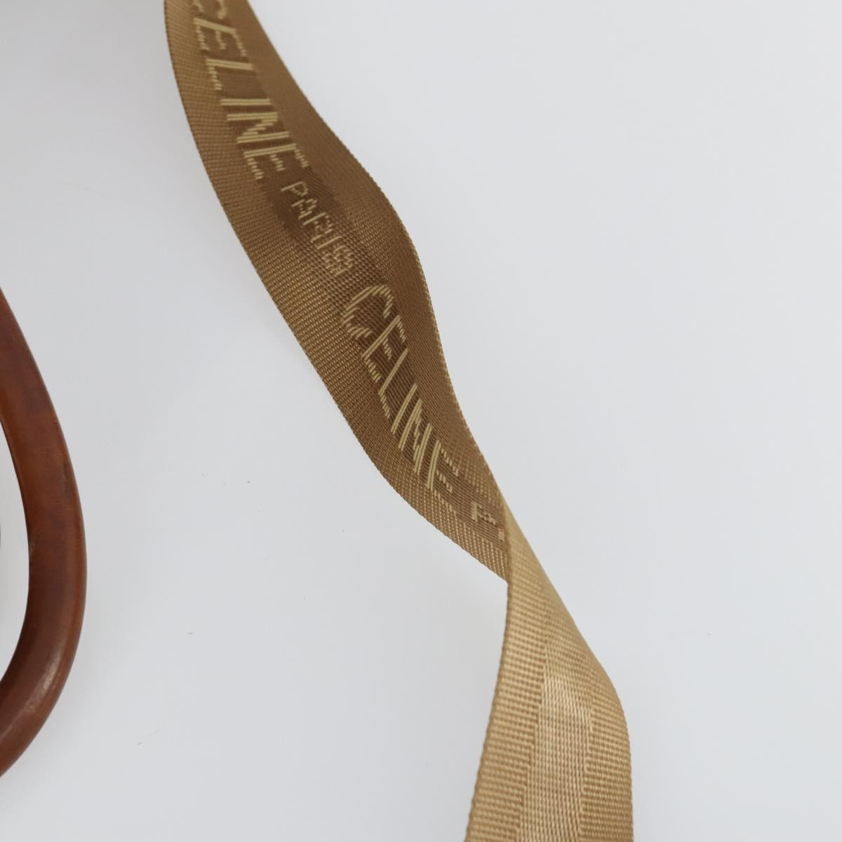 CELINE Macadam Canvas Boston Bag PVC Leather 2way Brown Gold Auth ki6195