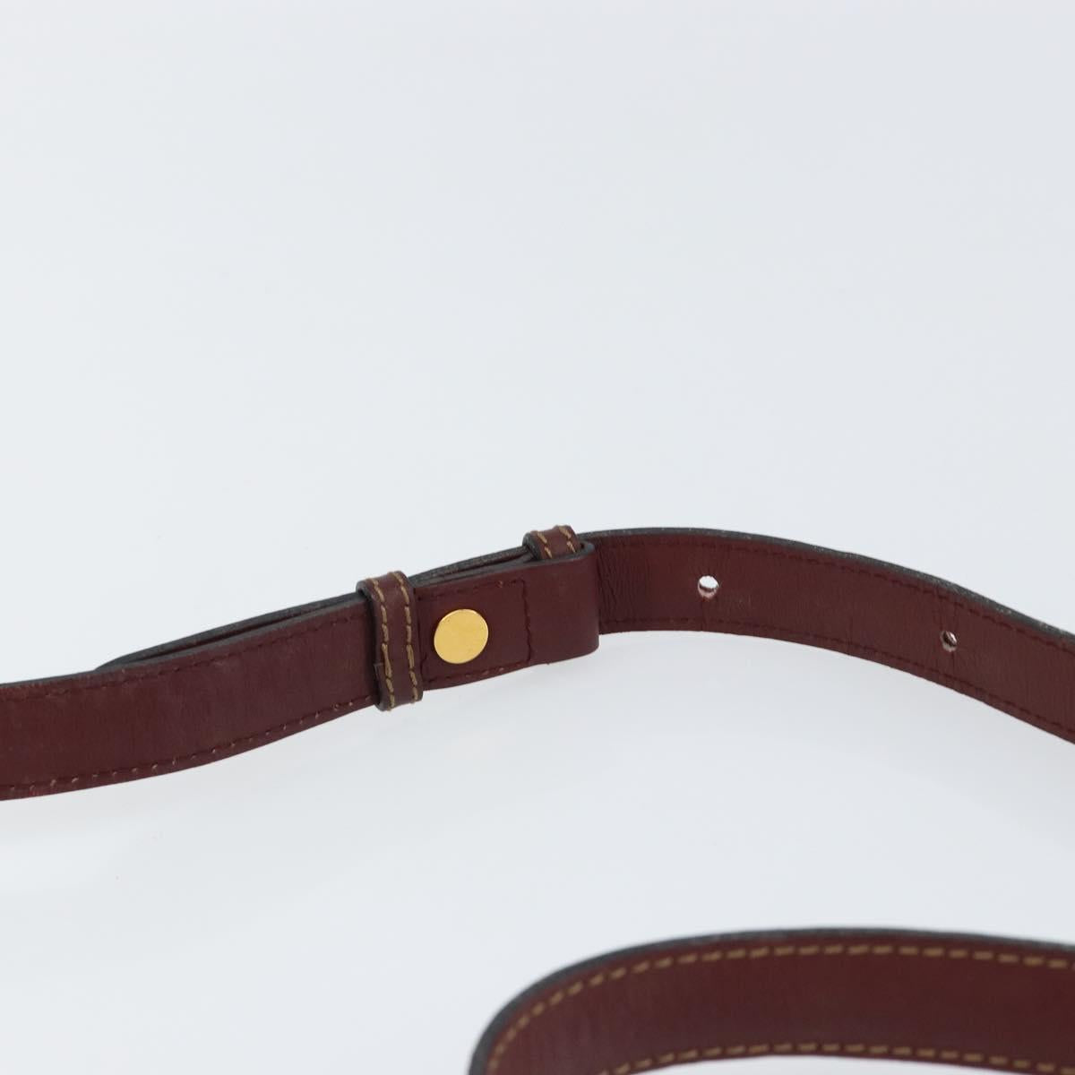 CARTIER Must Line Shoulder Bag Leather Bordeaux Gold Auth ki6196