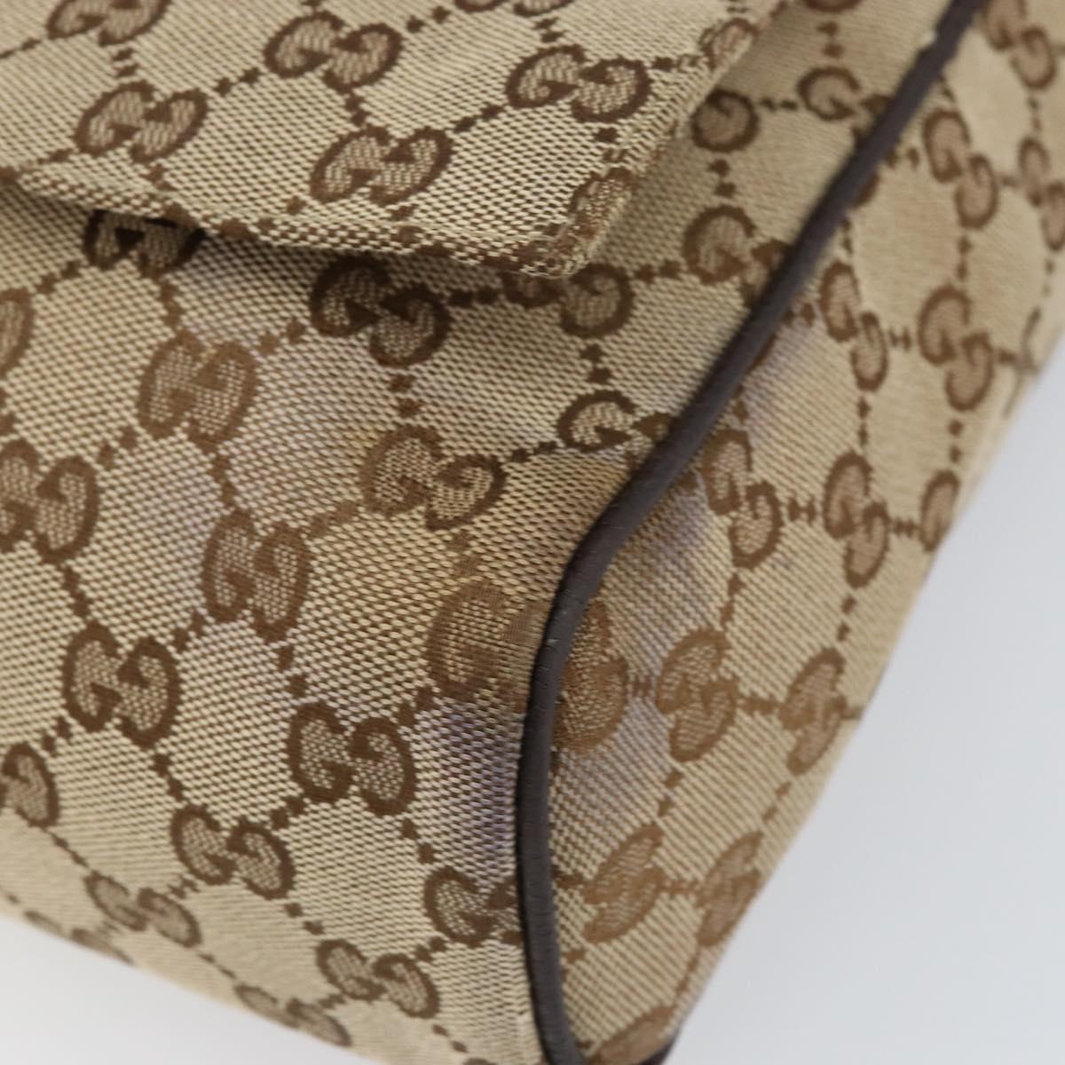 GUCCI GG Canvas Shoulder Bag Beige Silver 146236 Auth ki6202