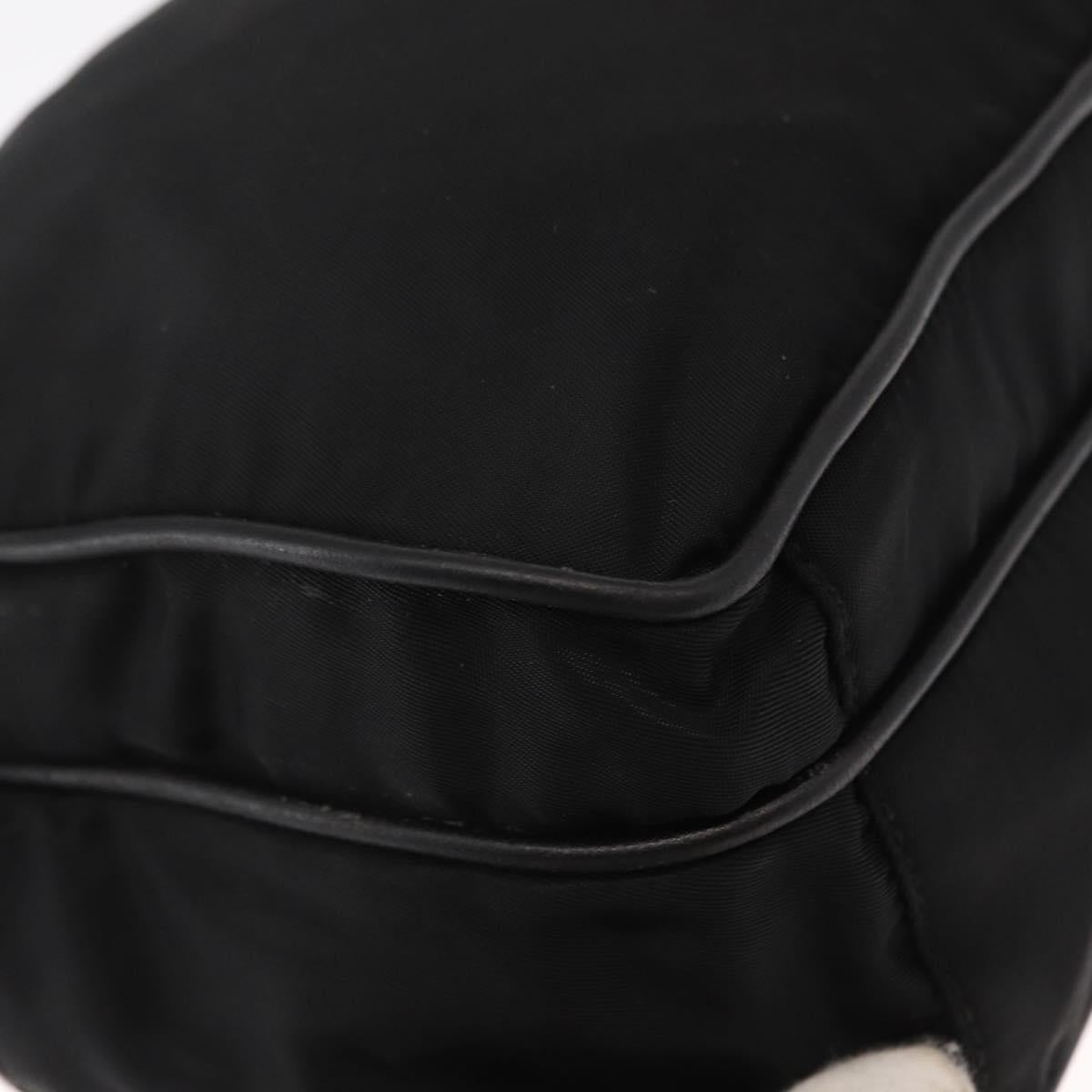 PRADA Shoulder Bag Nylon Leather Black Gold Auth ki6206