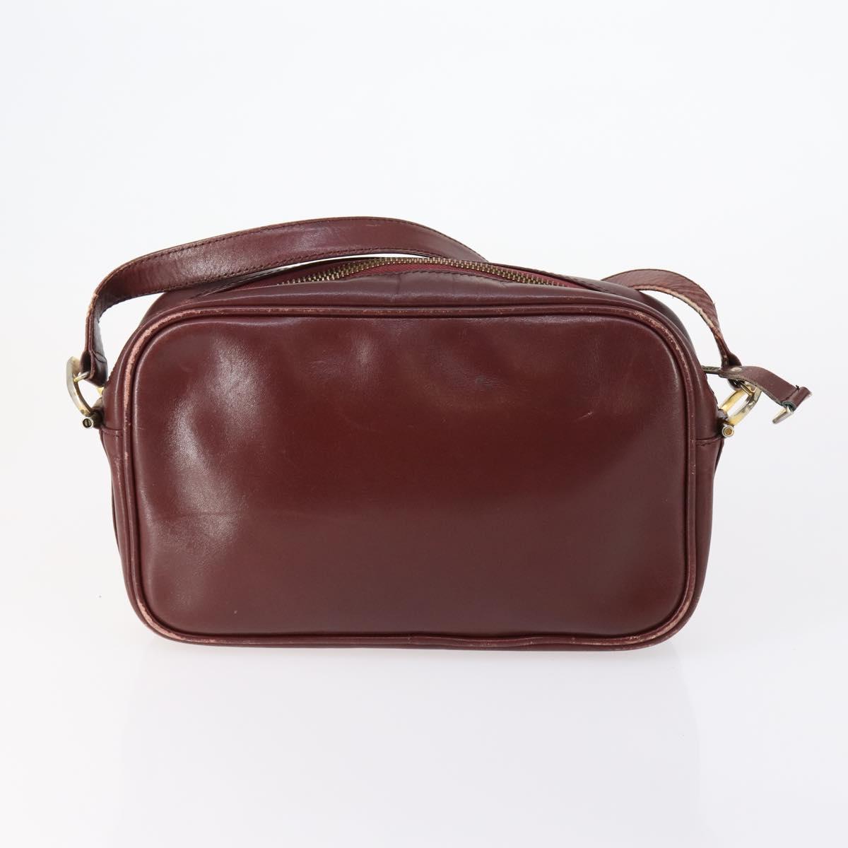 CARTIER Must Line Shoulder Bag Leather 4 Set Bordeaux Auth ki6207