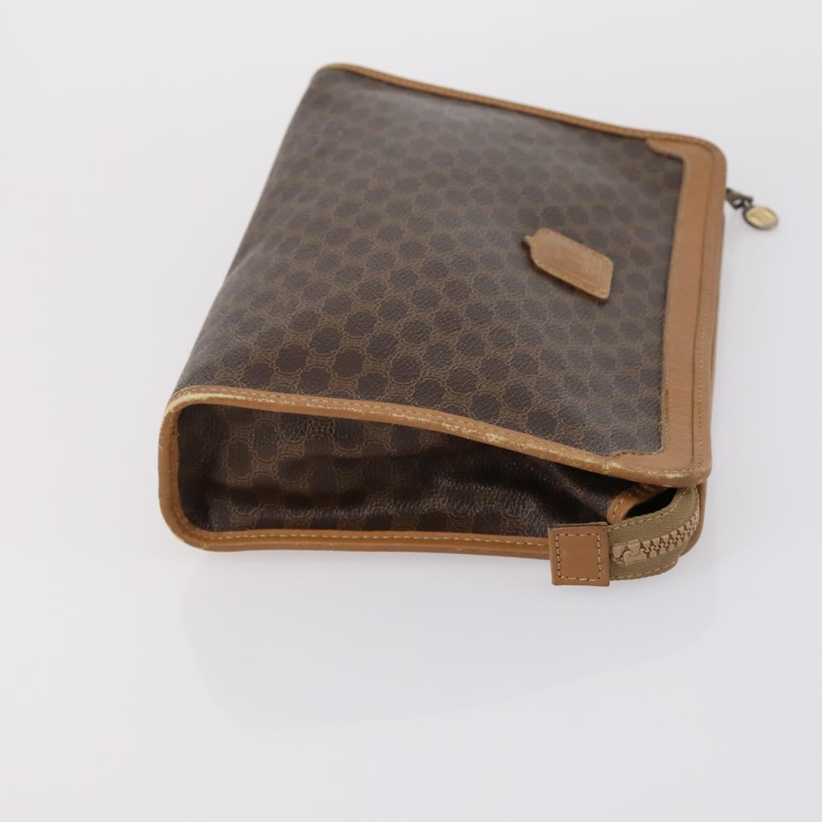 CELINE Macadam Canvas Clutch Bag 3 Set Beige Brown Auth ki6215